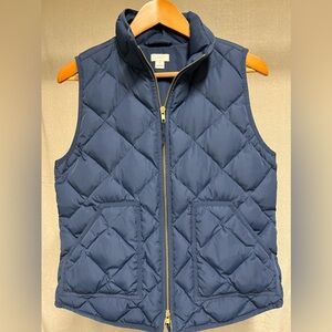 J.Crew diamond quilted vest, Medium, blue/navy